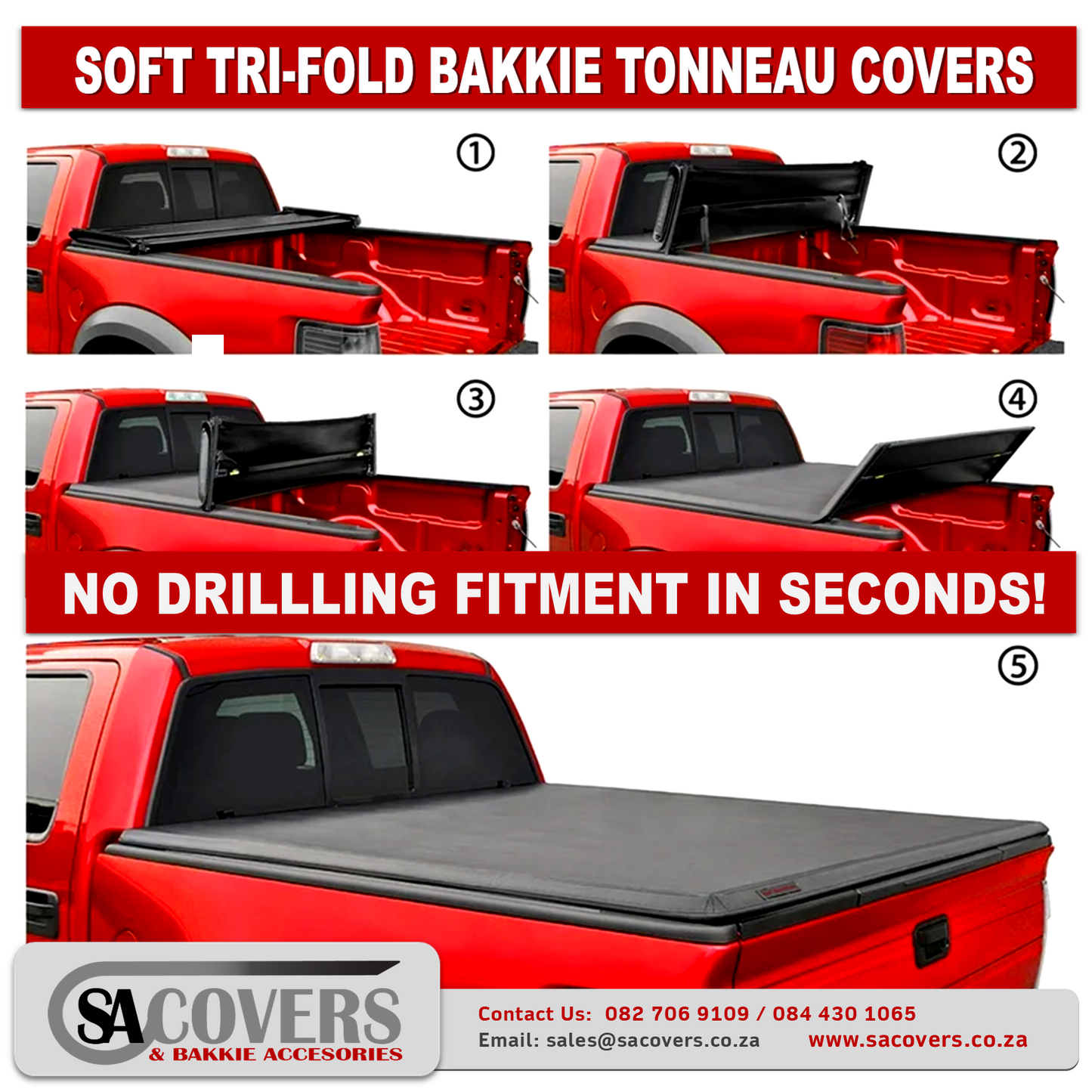 Trifold Soft Lockable tonneau Covers Mazda BT50
