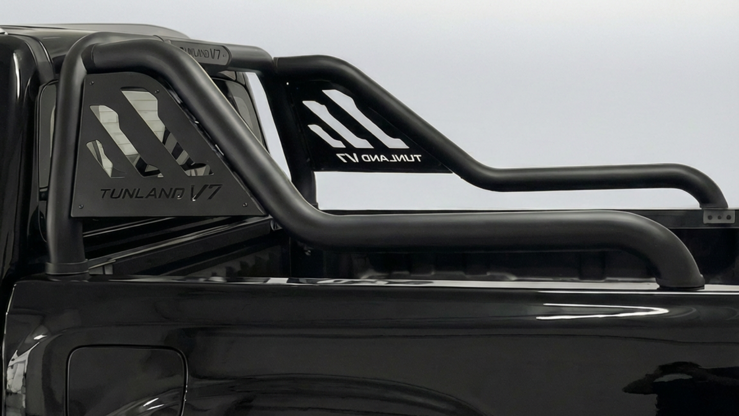 ARTAV - Foton Tunland V7 Extended Sport Bar w Steel Plate Black - BS-135022-DFS