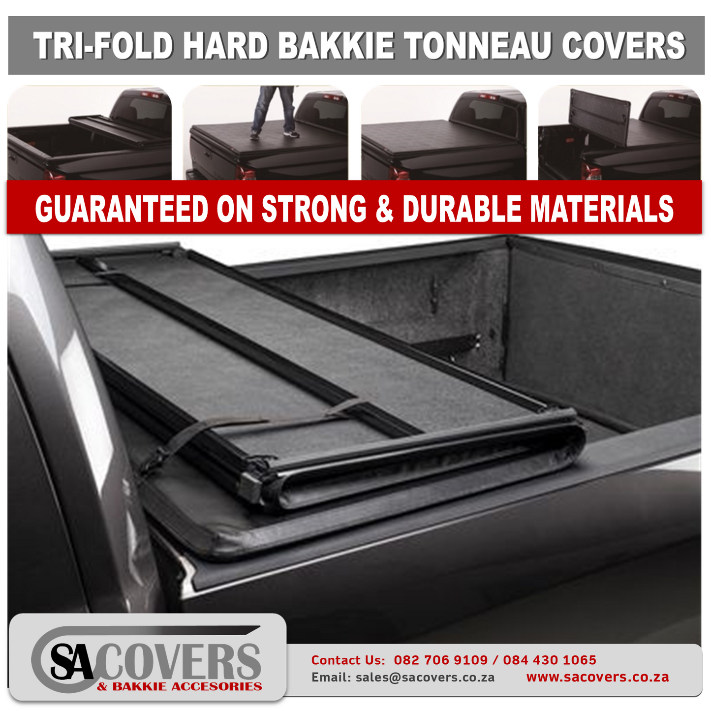 Trifold Hard Lockable Bakkie Tonneau Covers GWM P Series