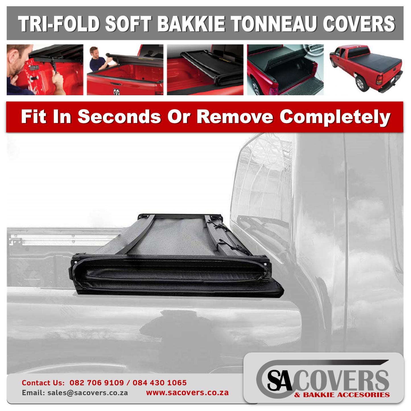 Trifold Soft Lockable tonneau Covers Mazda BT50