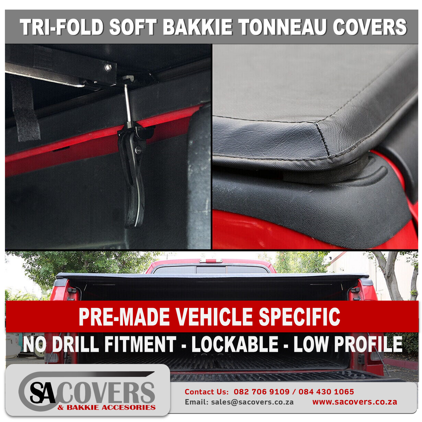 Trifold Soft Lockable tonneau Covers Mazda BT50